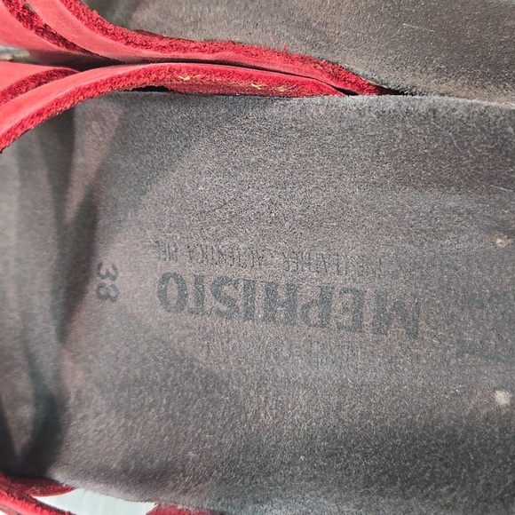 Mephisto Women's Red Leather Strappy Platform  Sandals Shoes Sz 38/8 - Picture 6 of 13